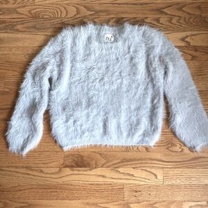 NU New York silver/grey fuzzy sweater